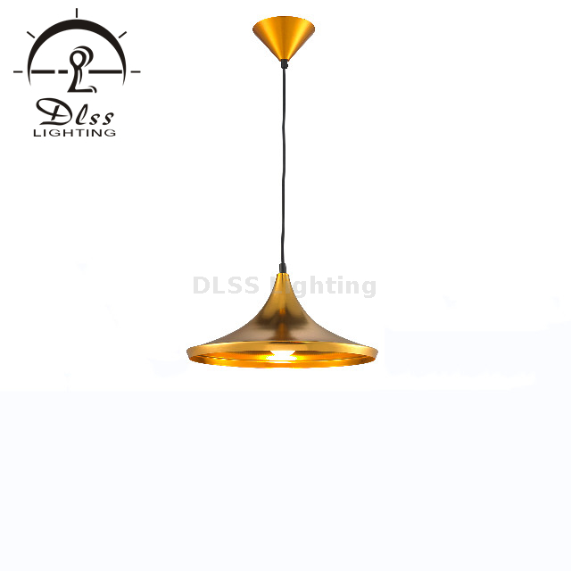 Торшер, напольная лампа E27 с золотым абажуром