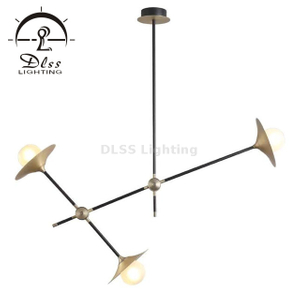 DLSS Lighting Современная люстра Sputnik Gold с лампочками, подвесной светильник Globe с регулируемыми стержнями для столовой