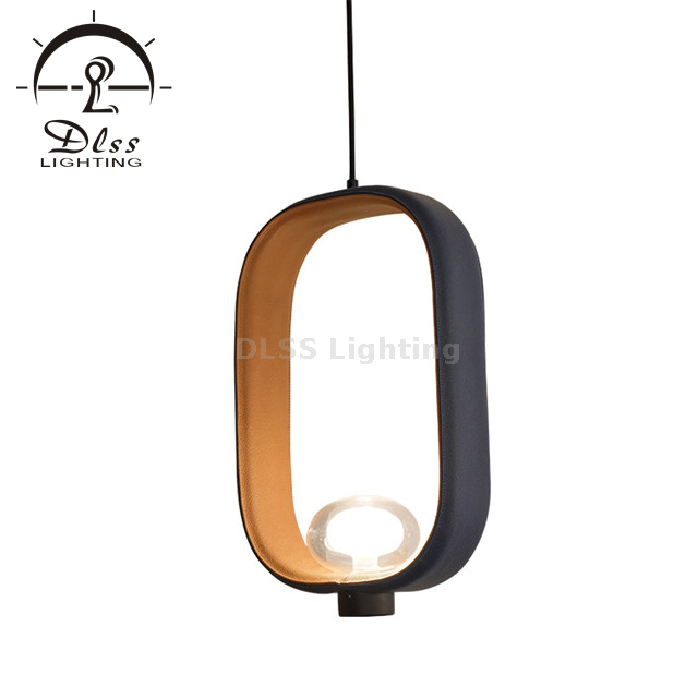 3 Light Люстра Декоративная квадратная светодиодная подвесная лампа из натуральной кожи 9990