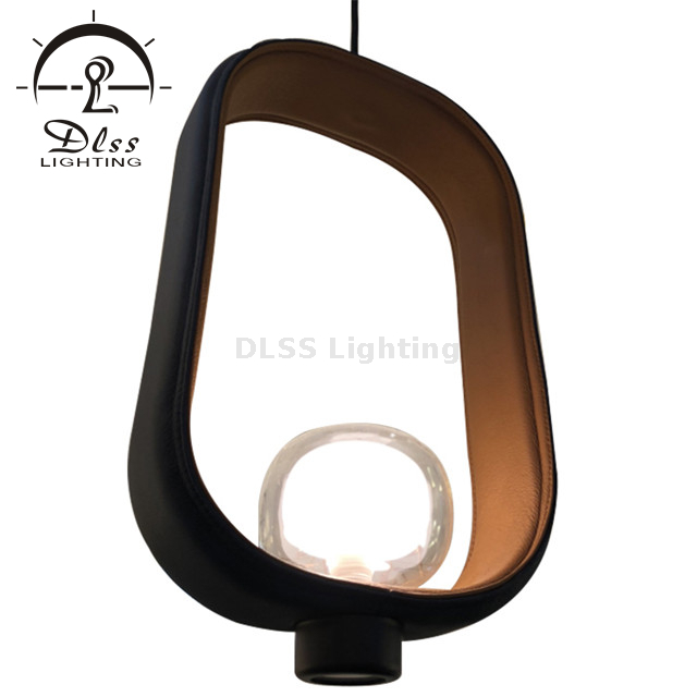 3 Light Люстра Декоративная квадратная светодиодная подвесная лампа из натуральной кожи 9990